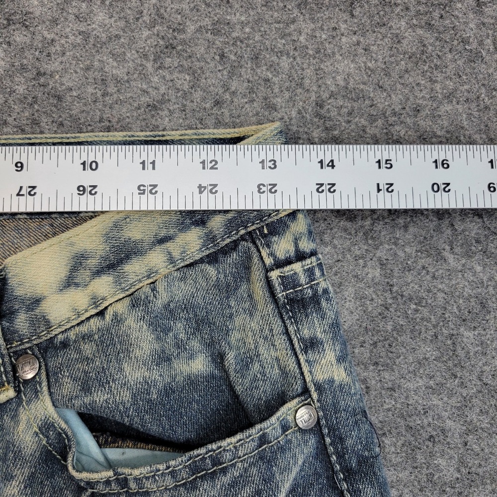 Thrill Jeans Womens 14 Blue Acid Wash Boho Streetwear Streetwear Punker Grunge - Picture 8 of 12
